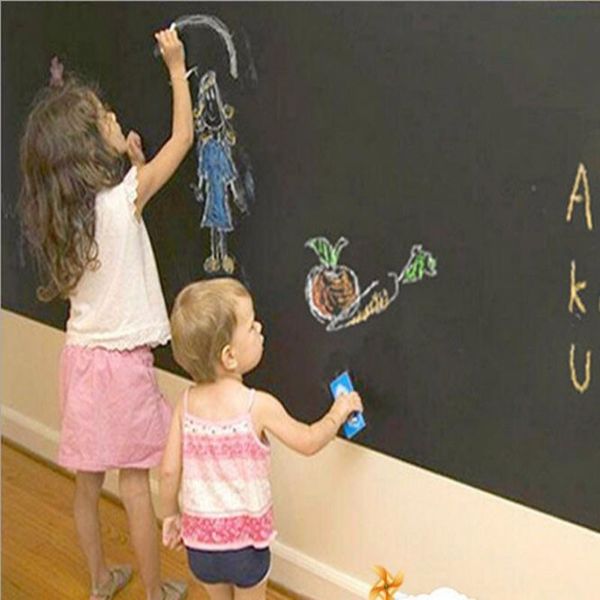 

45x200cm chalk board blackboard stickers removable vinyl draw decor mural decals art chalkboard wall sticker for children kids rooms