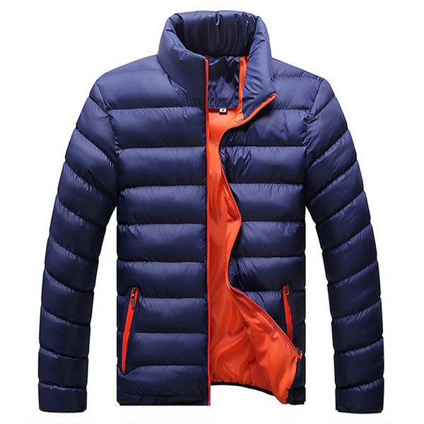 

2018 new winter jacket men stand collar male padded jacket mens solid outwear coats man parkas thick dropshipping, Black;brown