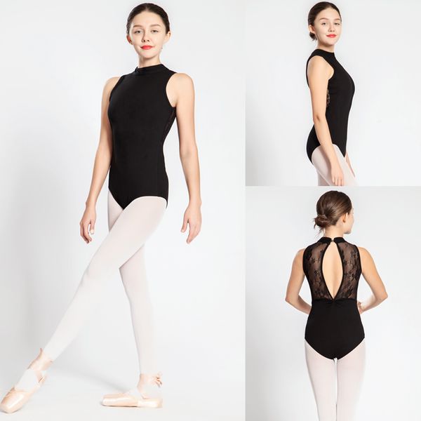 

gymnastics leotard women 2018 new lace dance costume black ballet dancing wear dance leotard, Black;red