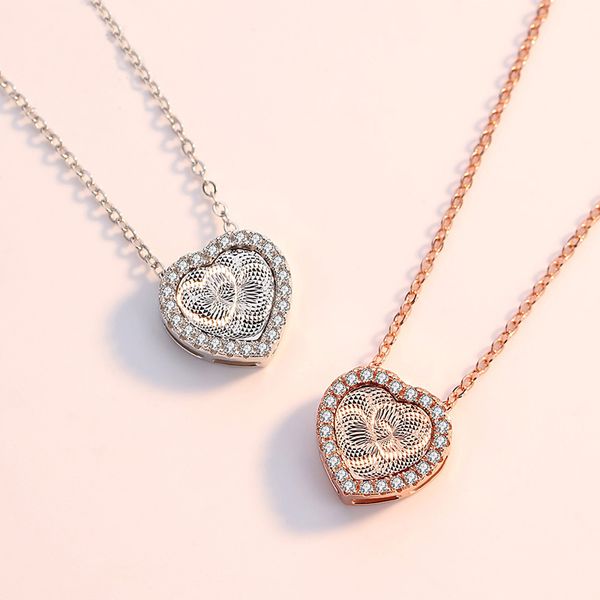 

925 sterling silver unique crystal heart pendant necklace women s925 real silver short chain female choker new accessories
