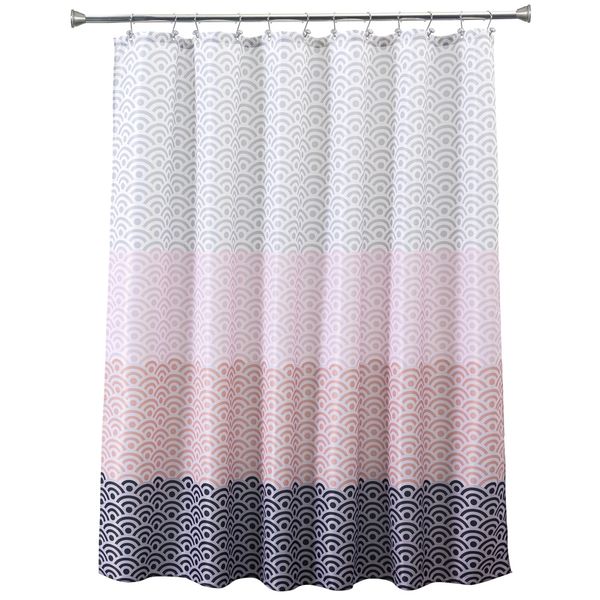 

eco friendly longer pink bathtub bathroom shower curtain fabric liner with 12 hooks 72wx80h inch waterproof and mildewproof