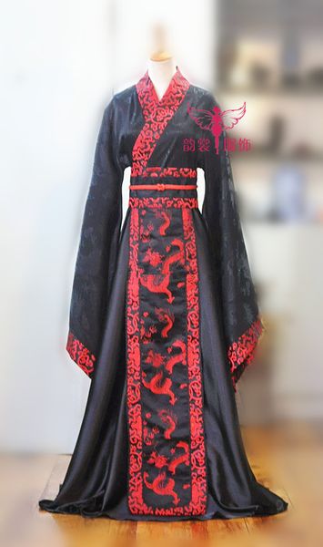 

cosplay hidden dragon wedding costume wide sleeve chinese male hanfu tang suit cosplay clothes emperor clothes for men, Black;red