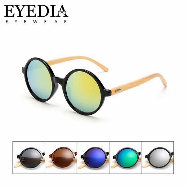 

new round real bamboo sunglasses men wooden sun glasses women brand original wood glasses masculino l1527kp, White;black
