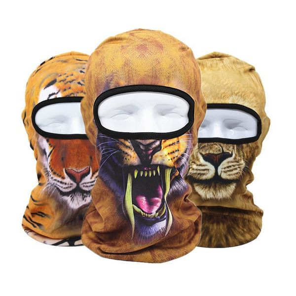 

3d animal print sports full face mask bicycle cycling motorcycle active outdoor mask skull hood hat veil balaclava uv protect full face mask, Blue