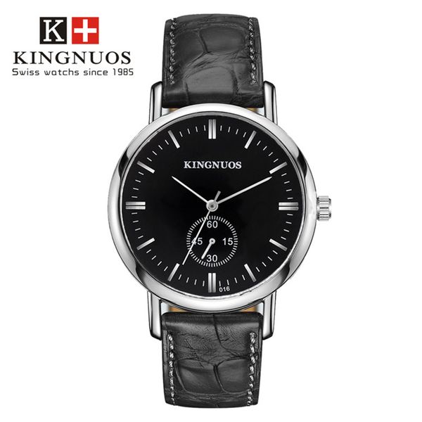 

zegarki meskie kingnuos women's bracelet women men watch outdoor sports watches leather quartz wristwatch reloj hombre saatler, Slivery;brown