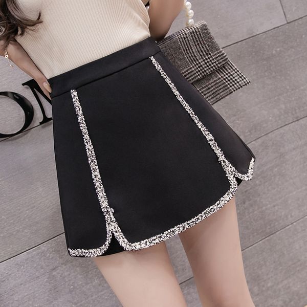 

2 colors s-xl 2018 women lace patchwork shorts skirts female high waist shorts black/white casual summer woman (5926, White;black