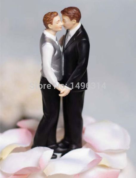 

гей свадебный подарок романтика пара свадебный торт топпер гей жених статуэтки