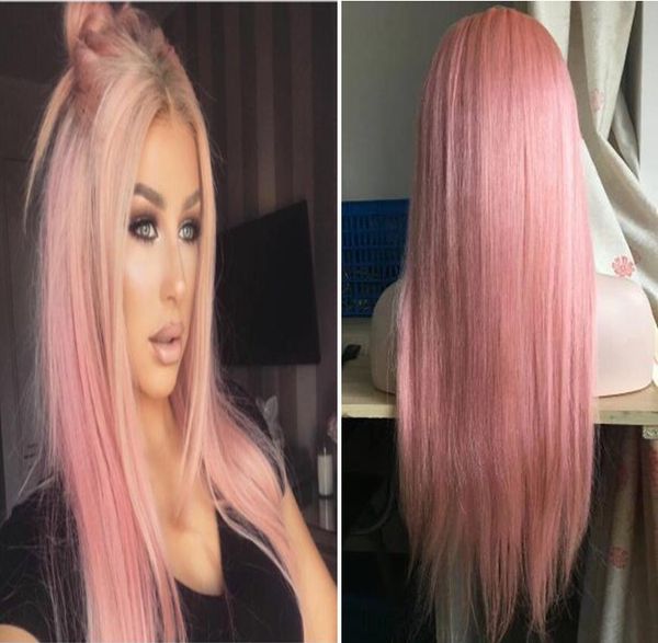 Stocked Ombre Pink Full Lace Wigs Fashion Celebrity Wigs Vigin