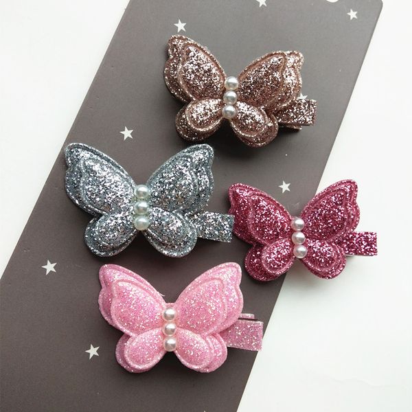 20pcs/lot glitter fata principessa clip top top di qualità top brand baby neby kids kids harsh barrettes carine farfly in stile estivo