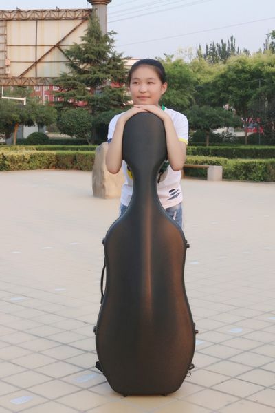 Yinfente Cello-Kasten Mischkohlenstoff-Faser-starkes Licht 4.5kg 4/4 harter Kasten schwarze Farbe Volle Größe Yinfente