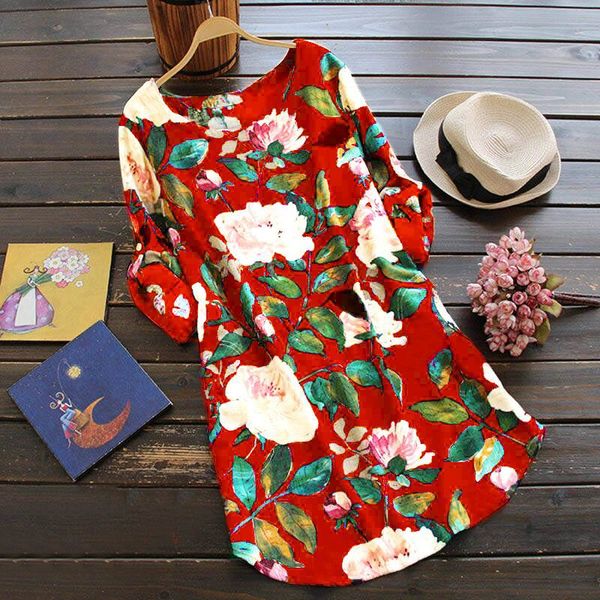 

2018 women vintage dress long sleeved print floral dress women retro vintage elegant tunic vestidos knit dresses, Black;gray