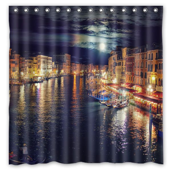 

venice scenery shower curtain bath curtains waterproof mildew resistant polyester bathroom curtain with hooks 180*180cm