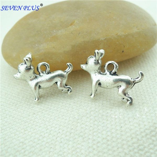 

20 pieces/lot 7mm*28mm antique silver antique bronze 3d dog doggie charms jewelry making wholesale, Bronze;silver