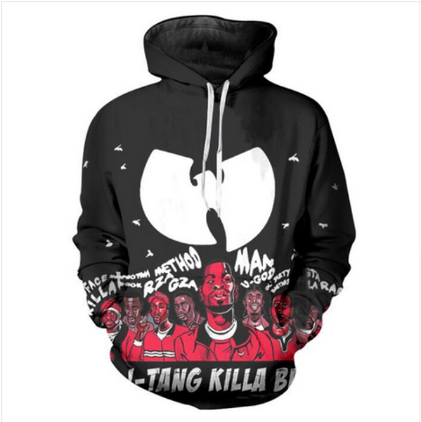 

бесплатная доставка wu tang clan смешные 3d печати мужчины женщины толстовки уличная одежда повседневная хип-хоп карманы толстовка одежда zg, Black