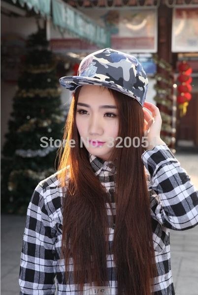 

1 pcs 2017 new camouflage flowers leaves baseball cap summer women beach leisure hat snapback brand hats 8061, Blue;gray