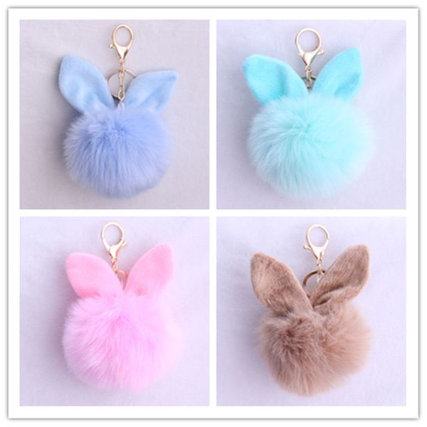 

мульти мех помпон брелок поддельные мех кролик мяч цепочка для ключей pompom де fourrure пушистый сумка прелести кролик брелок творческие же, Slivery;golden