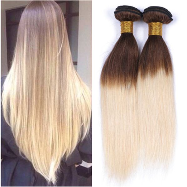 Chocolate Brown And Blonde Ombre Brazilian Virgin Hair Weave Silky