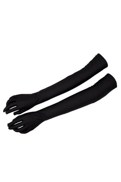 

lady satin gloves formal party festival long black ing, Blue;gray