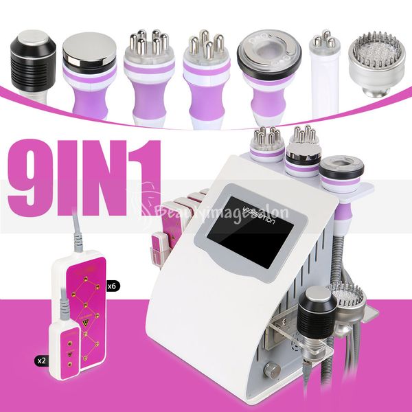 

new coming 9 in 1 unoisetion cavitation radio frequency vacuum cold pn lipo laser slimming machine