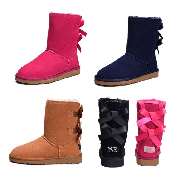 

высокое качество новые скидки wgg bowtie австралия классические сапоги темно-синий красный серый черный каштановый кофе женщины девушки зимн, Black