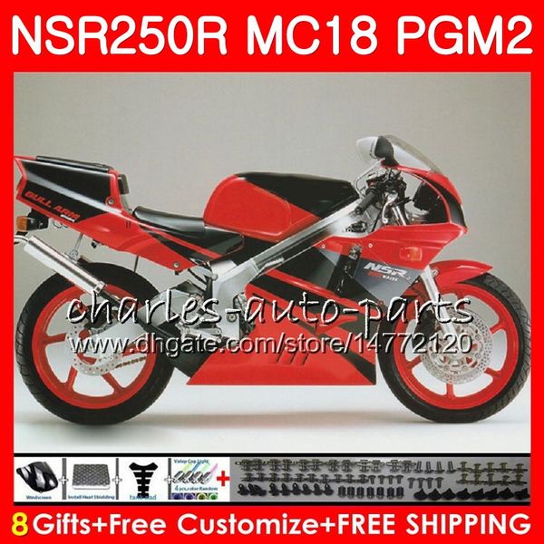 Детские красный черный новый для Honda NSR250R MC16 MC18 PGM2 NS250 88 89 78HM.71 NSR 250 R NSR250 R RR NSR250RR NSR 250R 88 89 1988 1989 комплект обтекателя