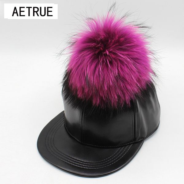 

new women hat pu leather baseball cap snapback caps brand bone fur warm winter hats for women gorras hip hop flat ball hat 2017, Blue;gray