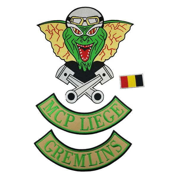 

качество крутейший germlins mcp liege мотоцикл вышивка patch клуб vest outlaw biker mc цвет patch бесплатная доставка, Black