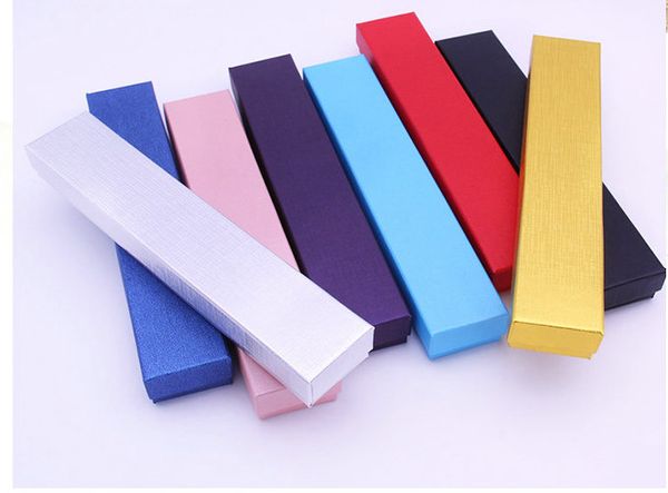 

new elegant solid colors 21.5*4*2.5cm necklace bracelet display storage case jewelry gift box packing case, Black;white