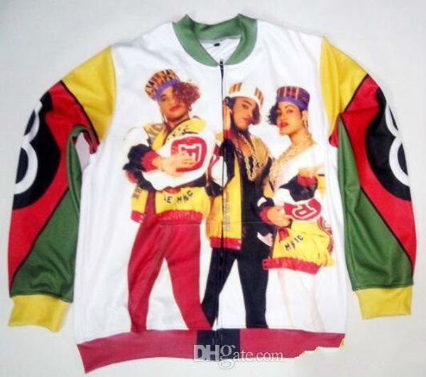 

4 styles real usa size salt n pepa 8 ball 3d sublimation print custom made zipper up jacket plus size, Black;brown