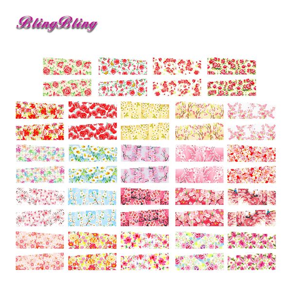 

24 sheets nail sticker flower water decals rose peony sakura floral design nail wrap lovely cats art, Black