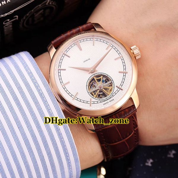 

New Traditionnelle 6500T / 000P-B100 Турбийон Автоматические черные циферблат Мужские часы Сереб