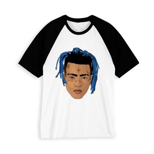 

xxxtentacion short sleeve men rip clothing character cool rip t-shirt fashion casual fitness o-neck men's print t shirt summer, White;black