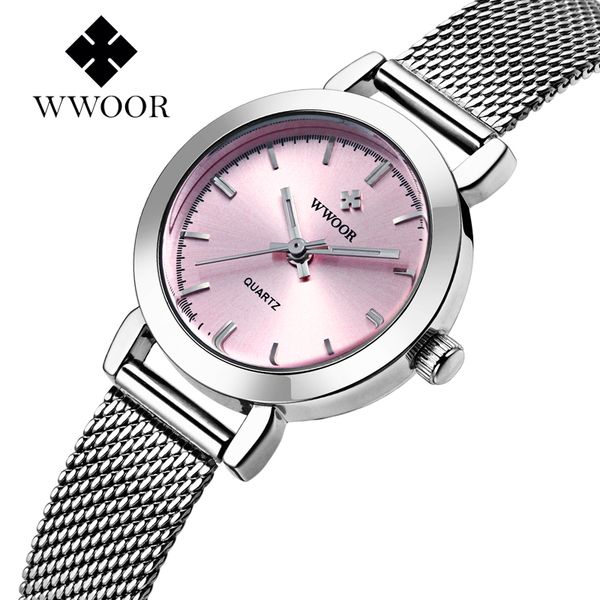 

new wwoor luxury women watch famous brands pink dial fashion design bracelet watches ladies women wristwatches s, Slivery;brown