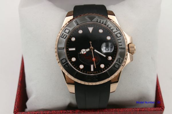 

man automatic mechanical sapphire watch rubber black dial ceramic circle watch, Slivery;brown