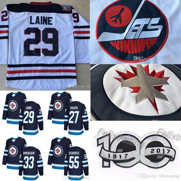 

#29 Patrik Laine Jersey Winnipeg Jets Hockey Jerseys 55 Mark Scheifele 26 Blake Wheeler 33 Dustinbyfuglien Men Hockey Jersey