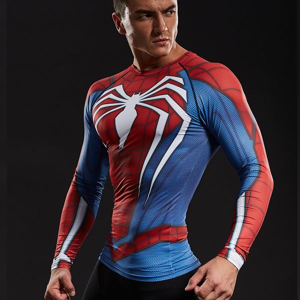 

Tees Raglan Sleeve Spiderman 3d Printed T Shirts Men Compression Shirts Long Sleeve Crossfit Tops For Male Fitness Bodybuilding Clothing