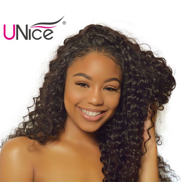 Unice Hair Virgin Brazilian Deep Wave 3 Bundles Human Hair Weaves