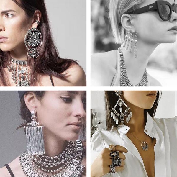 

ztech gorgeous big long earrings for women retor crystal gem drop earrings dangle wedding party bridal fashion jewelry, Silver
