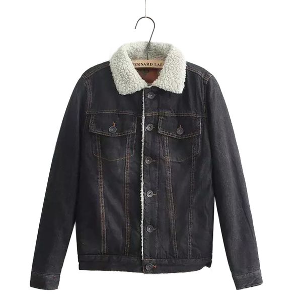 

soledi denim jacket outdoors single breasted vintage winter fleece coat autumn party warm design girls, Black;brown