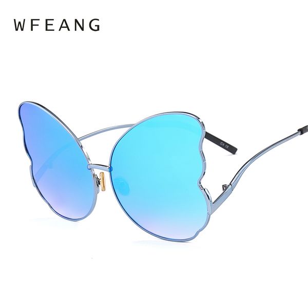 

wfeang fashion luxury butterfly sunglasses women coating reflective mirror diamond decoration sun glasses female shades, White;black