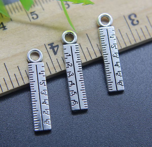 

wholesale 100pcs ruler scaleplate charms pendant retro jewelry making diy keychain ancient silver pendant for bracelet earrings 24*5mm, Bronze;silver