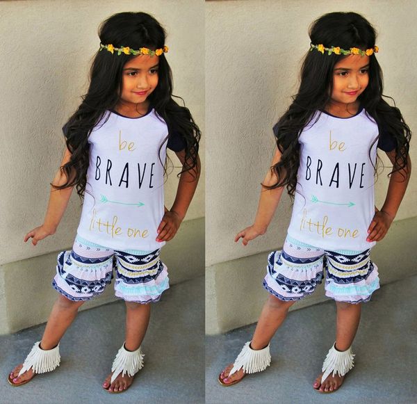 

wholesale kids designer clothes girls letters t-shirts pants headbands set fashion summer girl kids suits clothes outfits by0122-1, White