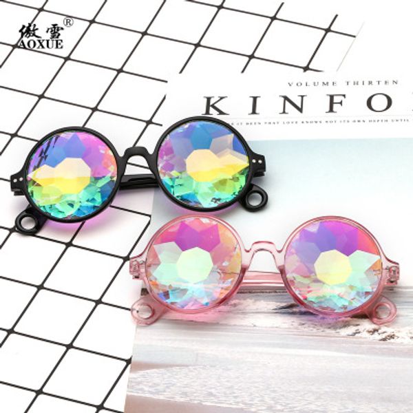 Eyeglasses Disco Mosaic Ball Солнцезащитные очки Калейдоскоп Очки Смола Линзы 4D Стеклянная Кристаллическая Анимация и Электронный музыкальный Фестиваль