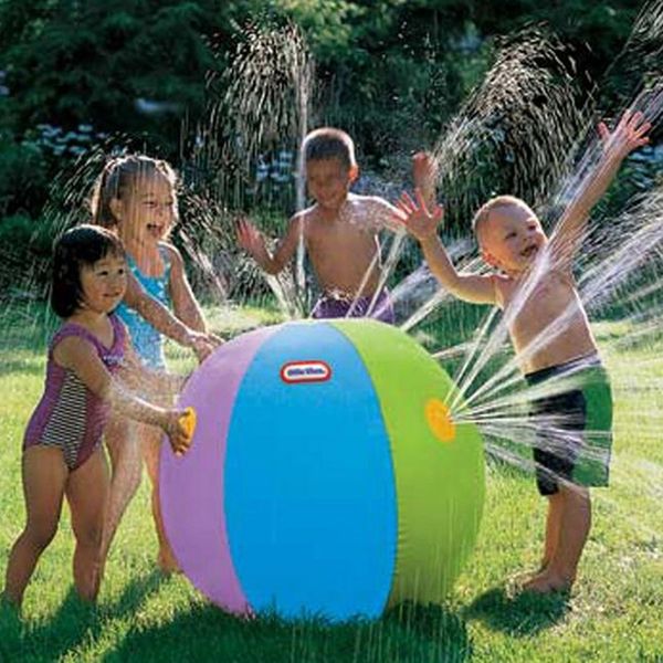 

new 75cm inflatable spray water ball children's summer outdoor swimming beach pool play the lawn balls playing smash it toys