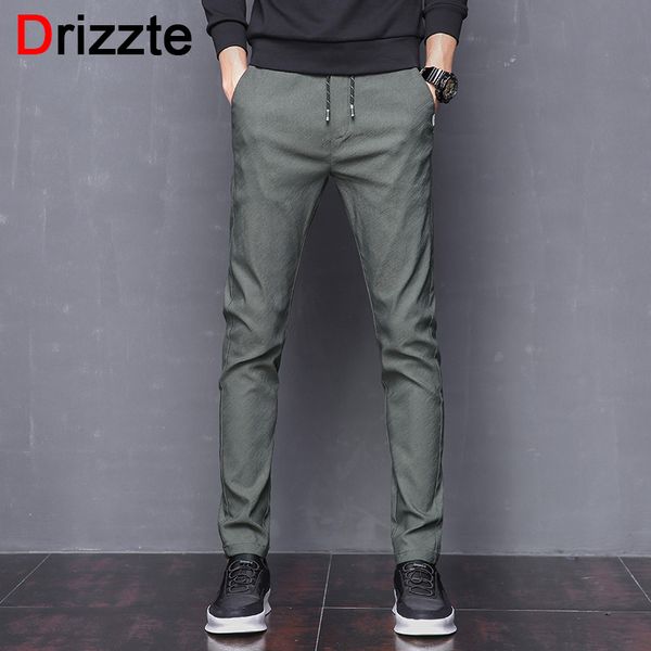 

drizzte mens stretch pants korean casual slacks slim dress pants for men black navy green