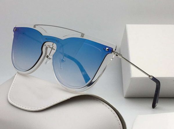 

дизайнер va 4008 прозрачный пластиковый кошачий глаз солнцезащитные очки синий зеркальный объектив женская мода бренд солнцезащитные очки но, White;black