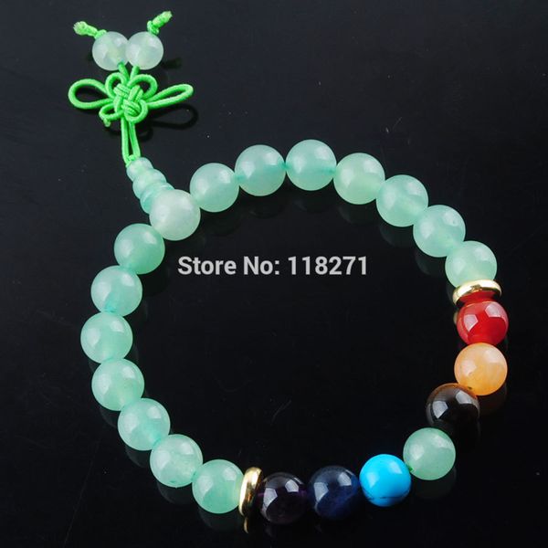 

8mm natural aventurine stone round beads bracelets 7 chakra healing mala meditation prayer yoga women jewelry pk3337, Black