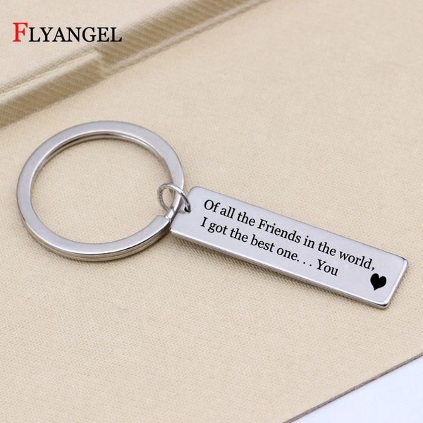 

friends keychain engraved i got the one you charm keyring personalized gift for women men friends car bag key chain, Silver