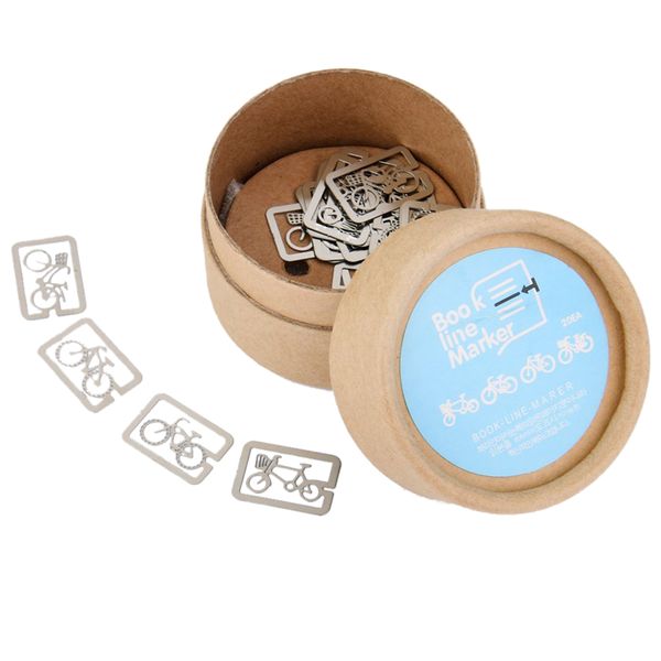 

ppyy new -20pcs 4 style metal bookmark souvenirs field line marker with box bicycle