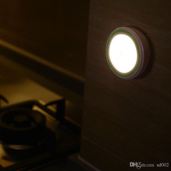 

plastic led light portable four colors human induction intelligence lamp modern round shape no wiring 20wx b